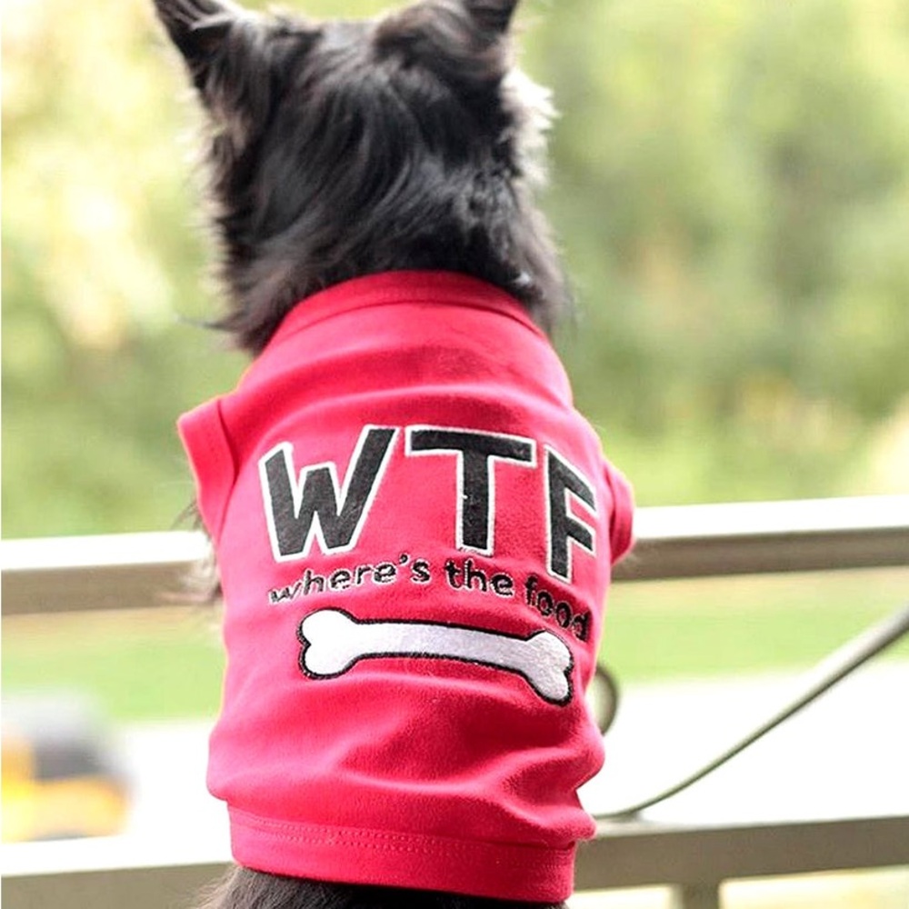 Red Dog Shirt with Fun Text